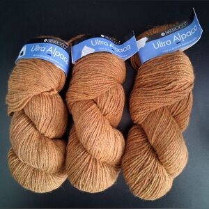 NWT Lot Of 3 Berroco Tan Super Fine Alpaca & Peruvian Wool Knot Crochet Yarn